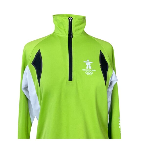 Sunice Vancouver 2010 Winter Olympics Official Merchandise 1/4 Zip Lime Jacket M - Picture 2 of 12